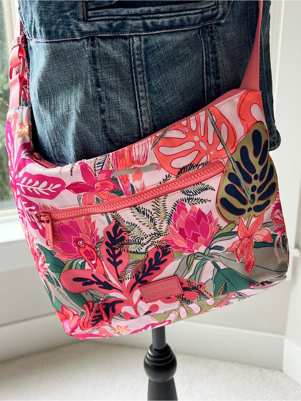 Vera Bradley Coral Tropical Floral Reactive Crossbody Sling